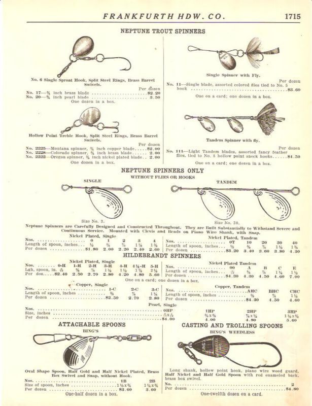 1931 Vintage Neptune,Bings Spinner Lure AD  