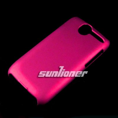 HTC Desire Bravo G7 HARD RUBBER CASE+Screen Guard .HOT PINK  