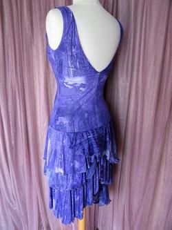 ROBERTA SCARPA ITALY RUFFLED DEVORE SALSA DRESS~S  