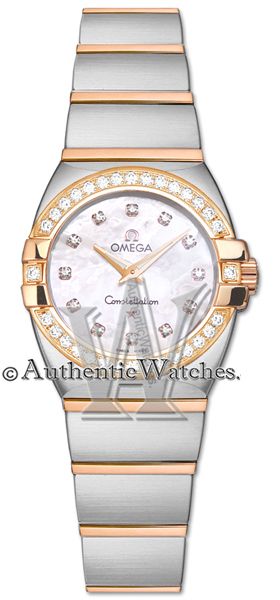 123.25.27.60.55.005 ► NEW OMEGA CONSTELLATION LADIES 18K ROSE GOLD 