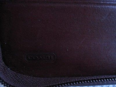   BURGUNDY LEATHER ZIP AROUND SIX RING ORGANIZER CASE MENS OR WOMANS