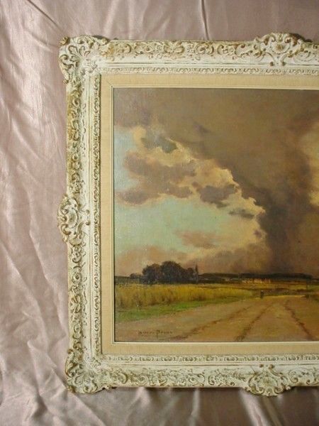 ANTIQUE Original 1897 PIERRE ERNEST PRINS Oil Painting CHOISY LE ROI 