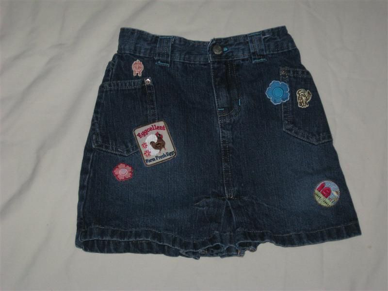 Baby Gap Farm Fresh Patch Denim Skirt HTF 3T 3 Years  