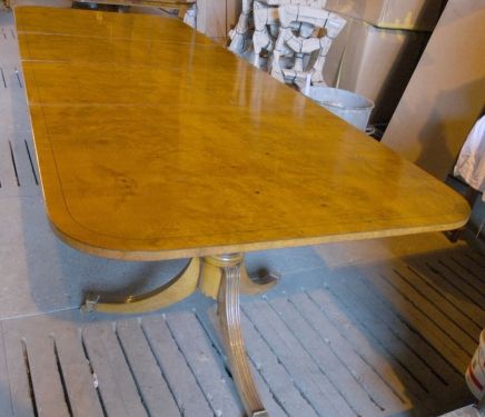 10 FOOT BIEDERMEIER BURR WALNUT DINING TABLE TABLE  