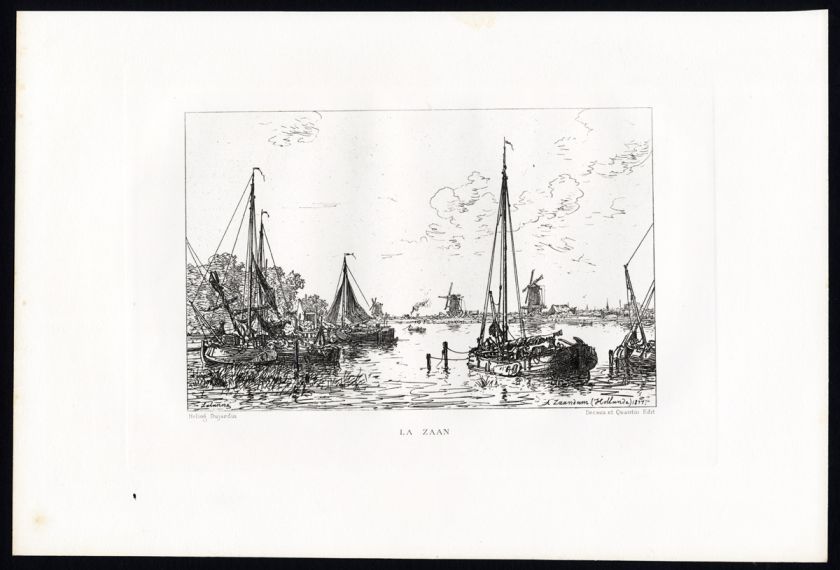 Antique Print ZAANDAM NETHERLANDS Havard Lalanne 1882  