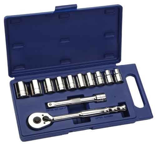 JH WILLIAMS 12 PIECE 1/2 DRIVE SOCKET AND TOOL SET MTC  