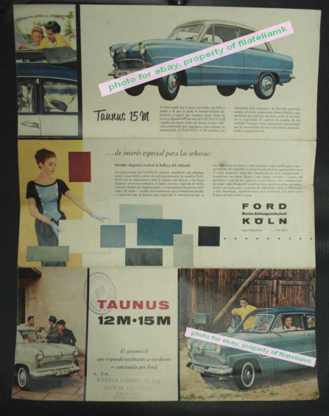 Brochure Automobile Ford Taunus 12m 15m 50s Decade  