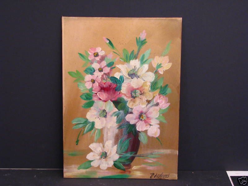 De Young Oil Painting Listed Amer Artist NYC Floral  