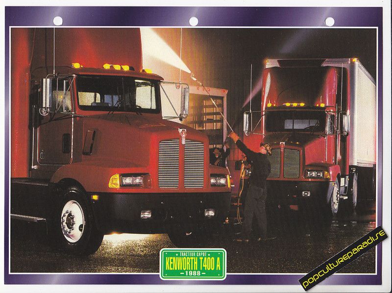 1988 KENWORTH T400 A TRUCK HISTORY PHOTO SPEC SHEET  