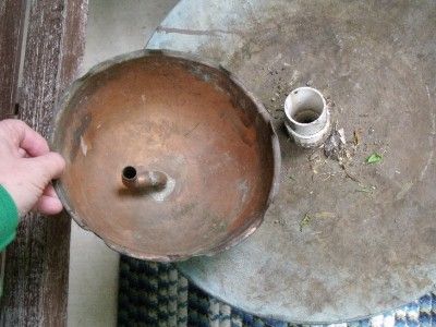 Beautiful Shabby Vintage Mod Copper & Iron Garden Fountain FABULOUS 