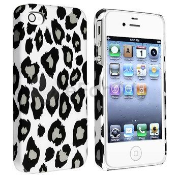 Grey Leopard Rear Hard Case For iPhone 4 4S 4G 4GS G 4th  