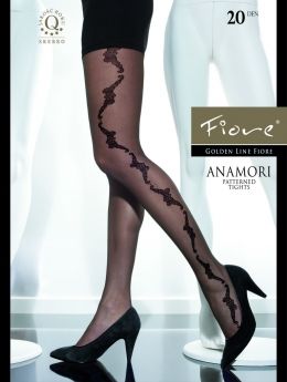 fiore golden line patterned tights 20 denier