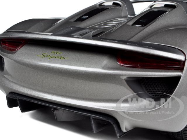   diecast model car of 2010 porsche 918 spyder concept grey metallic