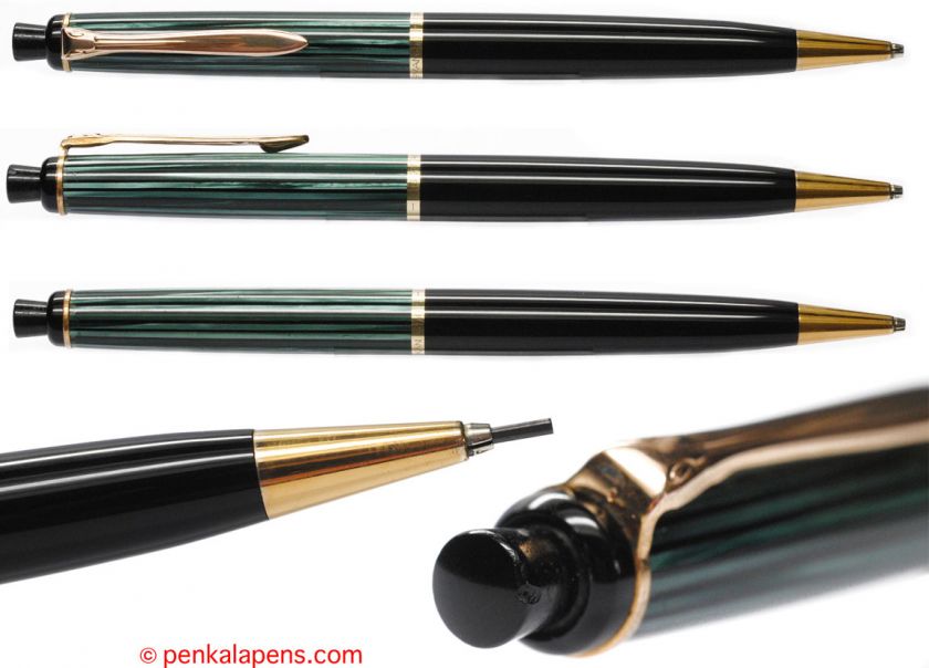 PELIKAN 350 green stripped push pencil thinner model  