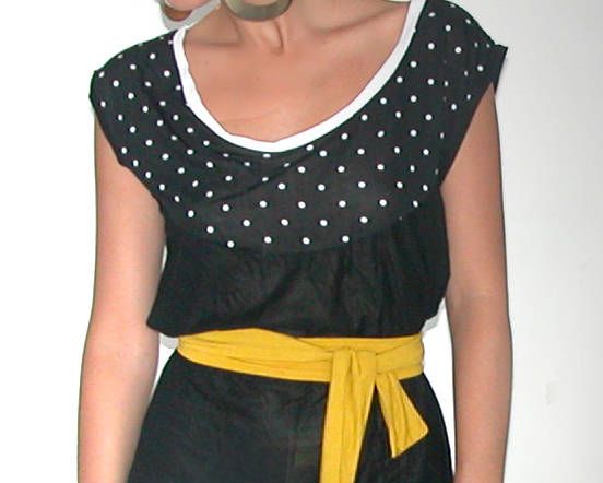 Handmade Designer Custom Cute Black White Dots Short Sleeve Casual 