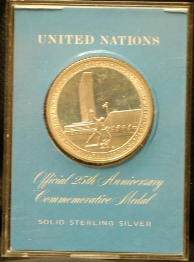 United Nations 25th Anniversary Medal Sterling Silver  