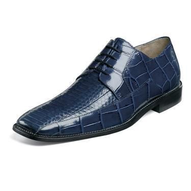 Stacy Adams Jaxon Mens Leather Dress Shoes Blue 24414  