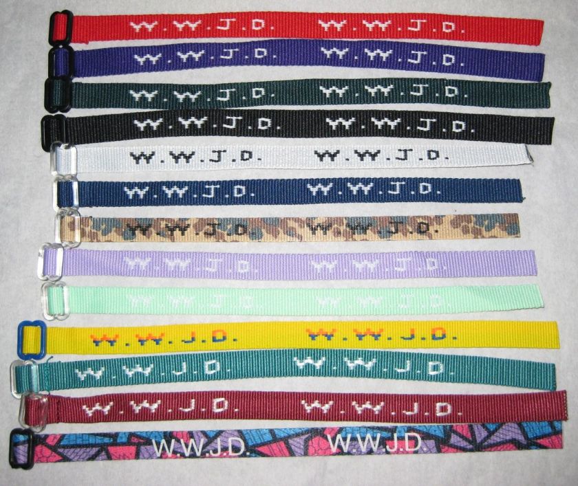 WWJD W.W.J.D. Bracelets Wristbands   Mix & Match LOT  