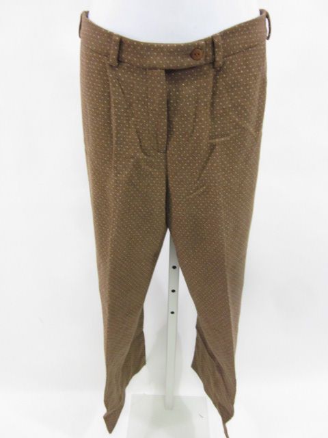 INCOTEX Brown Polka Dot Wool Pants Slacks Sz 40  