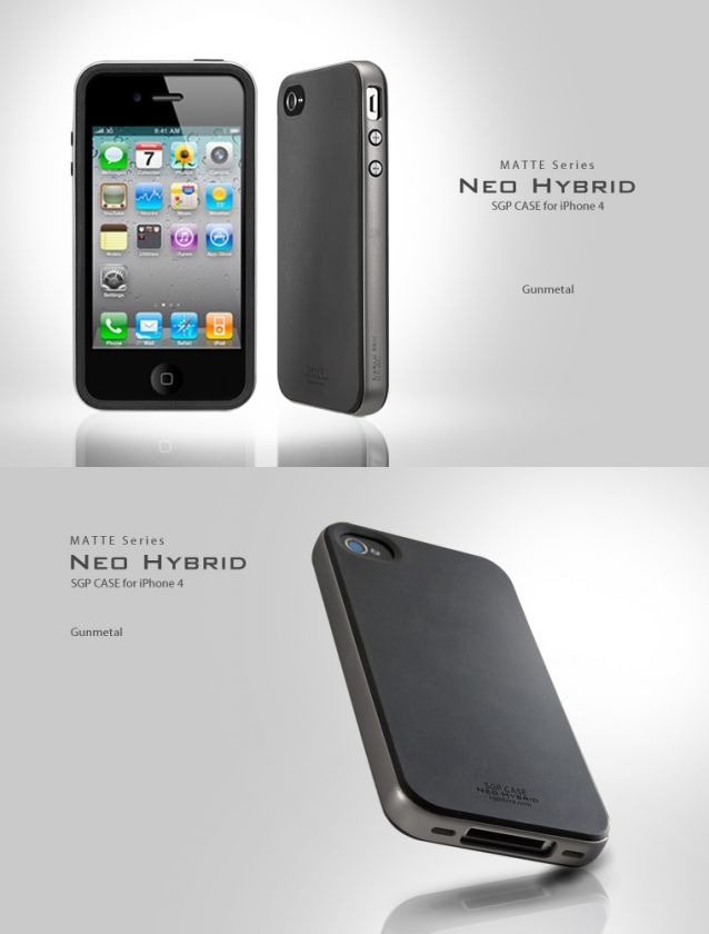 SGP iPhone 4 / 4S Case Neo Hybrid Matte Series Gun Metal