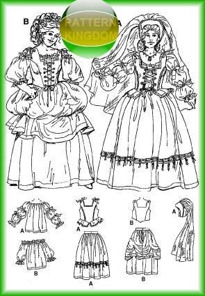 Historically accurate Medieval/Renaissance style gowns.Pattern 