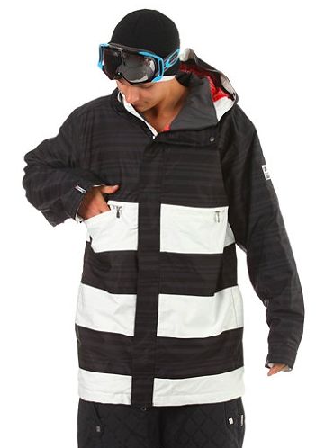 NEW MENS BONFIRE TITAN SNOWBOARD/SKI JACKET BLACK SILK/ L  