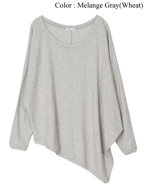 Anna Kastle New Womens Asymmetric Hem Slouchy Oversized Sweatshirts 