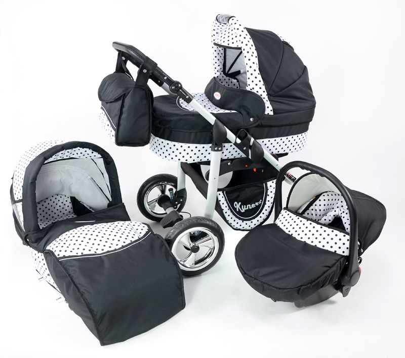 Kombi Kinderwagen SILVER + Babyschale in 29 Farben  