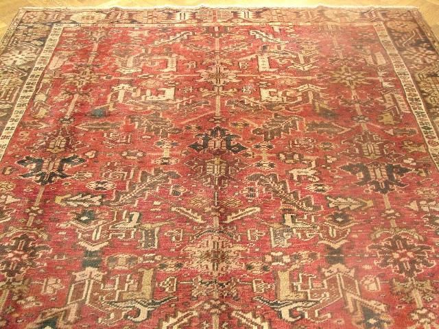 8X11 OLD ALL OVER PERSIAN HERIZ RUG  