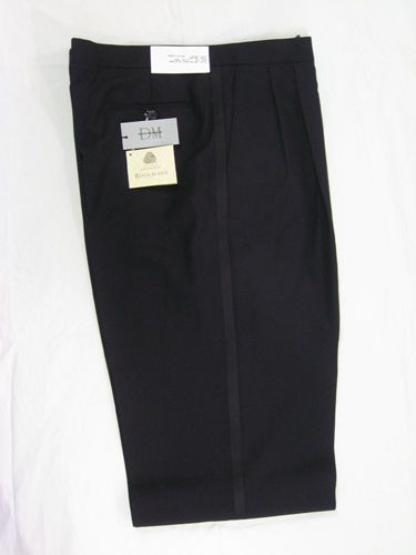 New Mens Black Devin Michaels Wool Tuxedo Pants 42R  