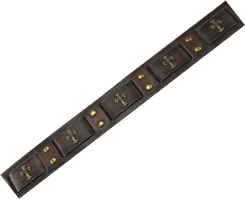 Distressed Brown Studded Leather Cross Belt S M L XL XX  