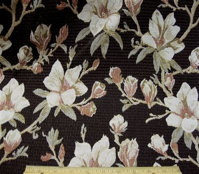 Fabric Waverly Tapestery Black Floral FF210  