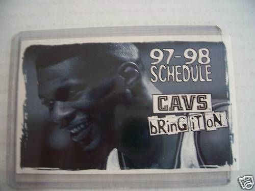 1997 98 NBA Cleveland Caveliers Pocket Schedule Finast  