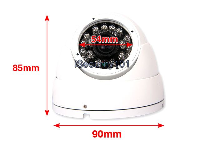 600TVL Outdoor Vandal proof 24 LED 1/3 Sony CCD 3.6mm Dome CCTV 