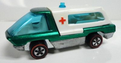 1970 Hot Wheels Redlines Heavyweights Ambulance Green  