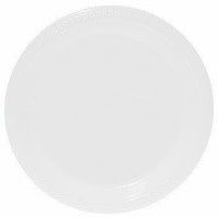 White 10 Plastic Dinner Plates 20 Per Pack  