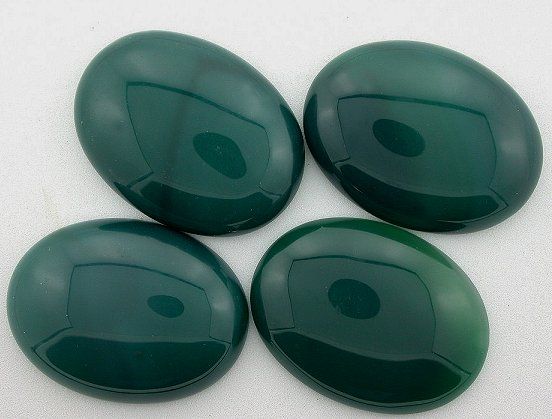 40x30 Dark Green Agate Cabochon Gem Stone Gemstone 40mm 30mm  