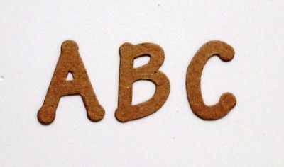 Raw/Bare Chipboard Lollipop Uppercase Alphabet Set 57pc  