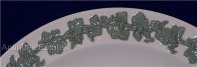 Wedgwood China Emb Queensware 9 Plate Celadon England  