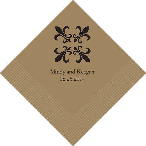 Wedding Personalized/Engraved FLEUR DE LIS Beverage/Luncheon 3 ply 