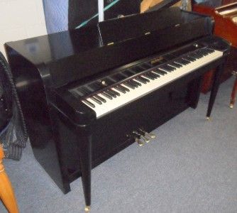 Baldwin Acrosonic Spinet Black Satin, Refinished, Very Nice, Bench 