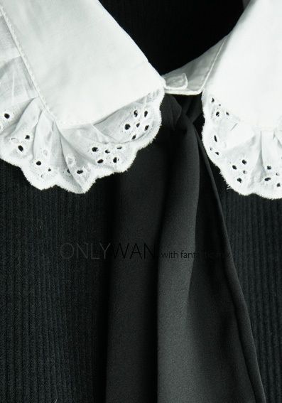 WAN★Dolly Collar 3 Ways Bow Ribbed Knit Blouse Top  