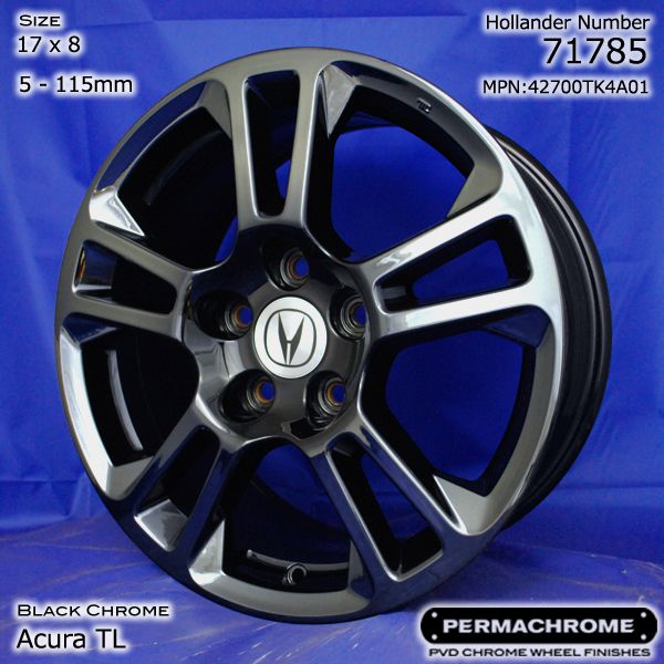 ACURA TL 17 PVD BLACK CHROME WHEEL RIM  SINGLE   