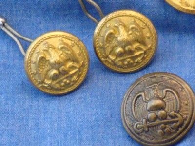 ASST VTG MILITARY BUTTONS EAGLE NAVY WATERBURY  