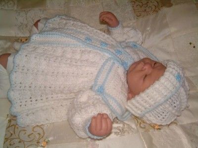 CROCHET PATTERN**TWIN SAILOR**BABY / REBORN MATINEE SET  