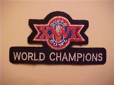 SUPER BOWL XXVI (26) Redskins Champs PATCH 4X 2  