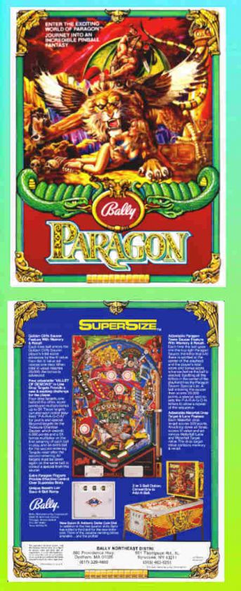 PARAGON 1979 Bally Pinball Advertising Flyer/ Brochure  