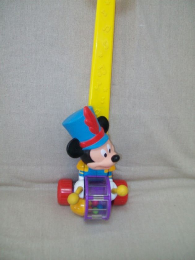 VINTAGE DISNEY MICKEY MOUSE POPPING DRUMMER WALKING TOY  