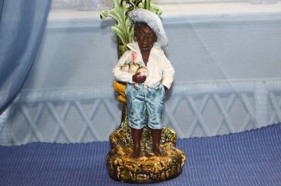   Blackamoor Black Americana African American Child Pottery Vase  