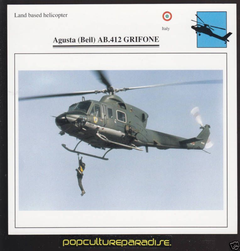 AGUSTA (BELL) AB.412 GRIFONE Helicopter PICTURE CARD  